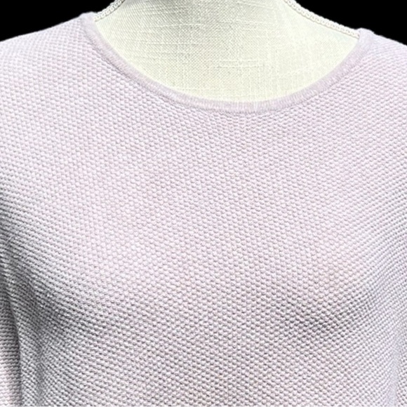 🌻J. Jill Boxy Oatmeal Color Waffle Cashmere Cotton Slub Knit Pullover S Petite - Picture 5 of 11